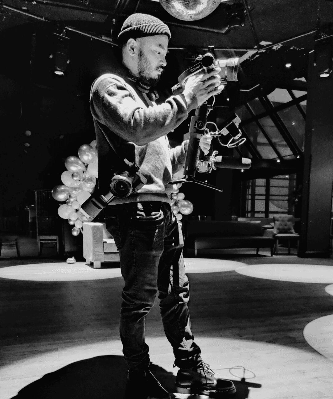 PixelR Films videographer filming professional content for a local business in Helsinki